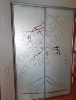 зеркало с матовым рисунком